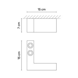 Vibia Offset 2x LED left version - 1725 ceiling lamp