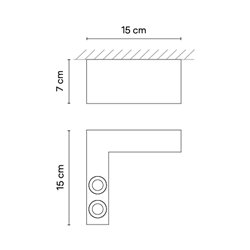 Vibia Offset 2x LED right version - 1727 ceiling lamp