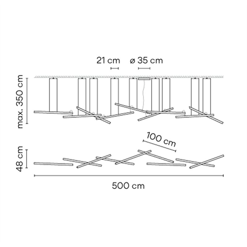 Vibia Halo lineal 9x - 2343 hanglamp