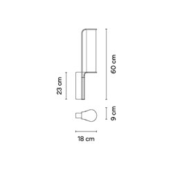 Vibia Class H. 60 cm - 2820 wall lamp