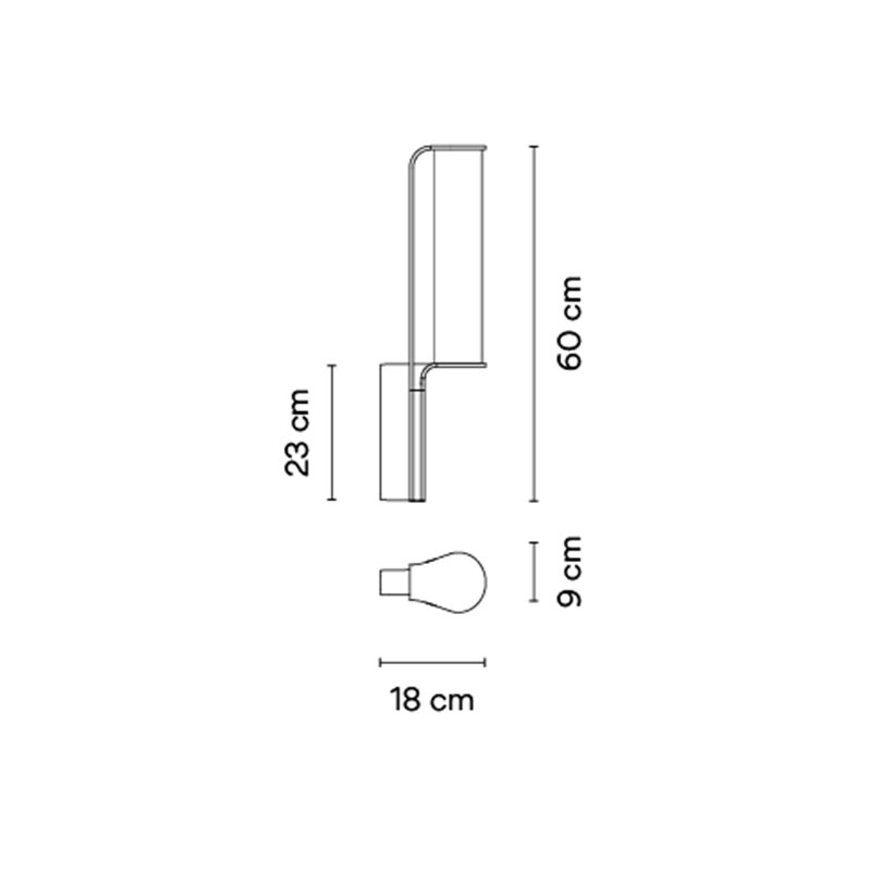 Vibia Class H. 60 cm - 2820 wandlamp