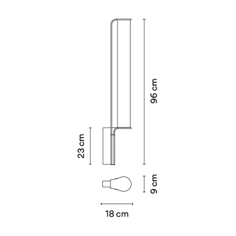 Vibia Class H. 96 cm - 2825 wandlamp