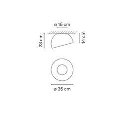 Vibia Duo Petra ø 35 cm x 23 cm - 4877 ceiling lamp