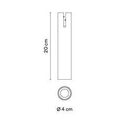 Vibia Bind Downlight Ø 4 cm x 20 cm Medium - 6525 track lighting fixture