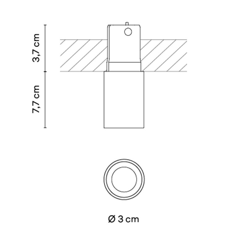 Vibia Bind solo Downlight Ø 3 cm x 4 cm Narrow - 6610 inbouwspot