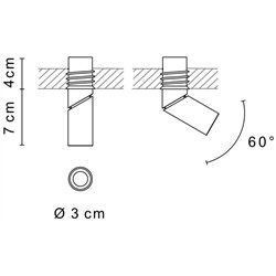 Vibia Bind solo Spotlight Ø 3 cm x 11 cm Narrow - 6620 recessed spot