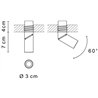 Vibia Bind solo Spotlight Ø 3 cm x 11 cm Narrow - 6620 recessed spot
