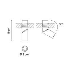 Vibia Bind solo Spotlight Ø 3 cm x 11 cm Medium - 6624 recessed spot