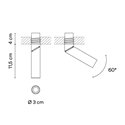 Vibia Bind solo Spotlight Ø 3 cm x 11,5 cm Narrow - 6640 inbouwspot