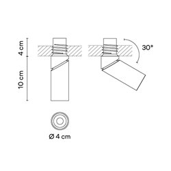 Vibia Bind solo Spotlight Ø 4 cm x 10 cm Narrow - 6670 recessed spot