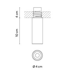 Vibia Bind solo Downlight Ø 4 cm x 10 cm Narrow - 6680 recessed spot