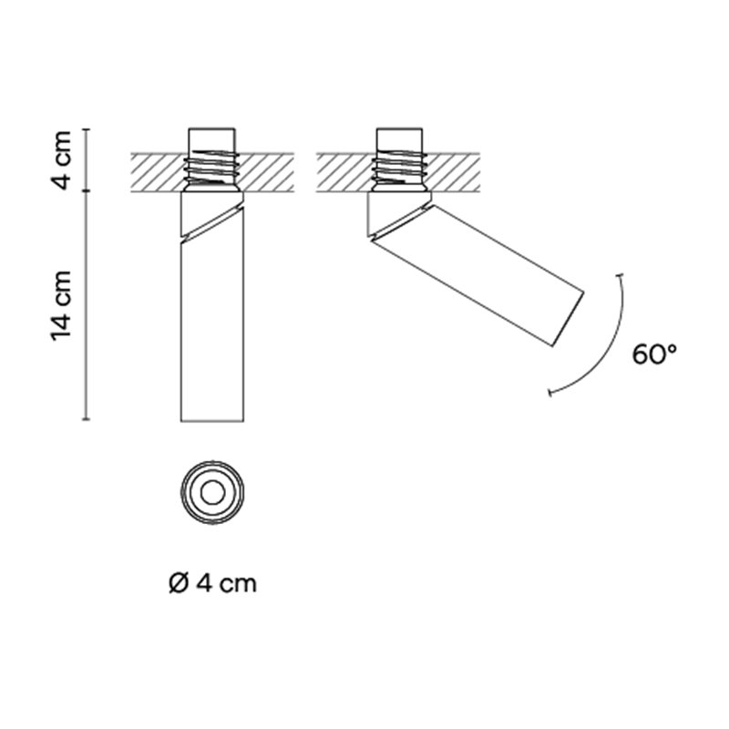 Vibia Bind solo Spotlight Ø 4 cm x 14 cm Wide - 6698 inbouwspot
