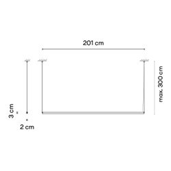 Vibia Sticks solo 201 x 2 x 3 cm UGR <19 - 7364 suspension lamp