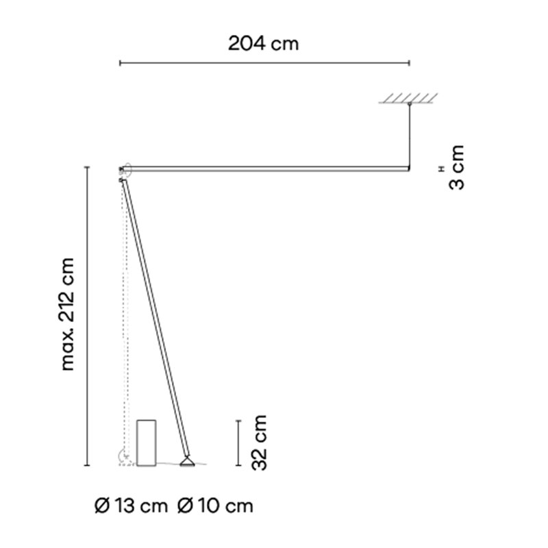 Vibia Sticks solo 204 cm UGR 19 - 7376 staanlamp