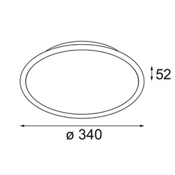 Modular Kompas ceiling base Ø340 350mA 30W GI