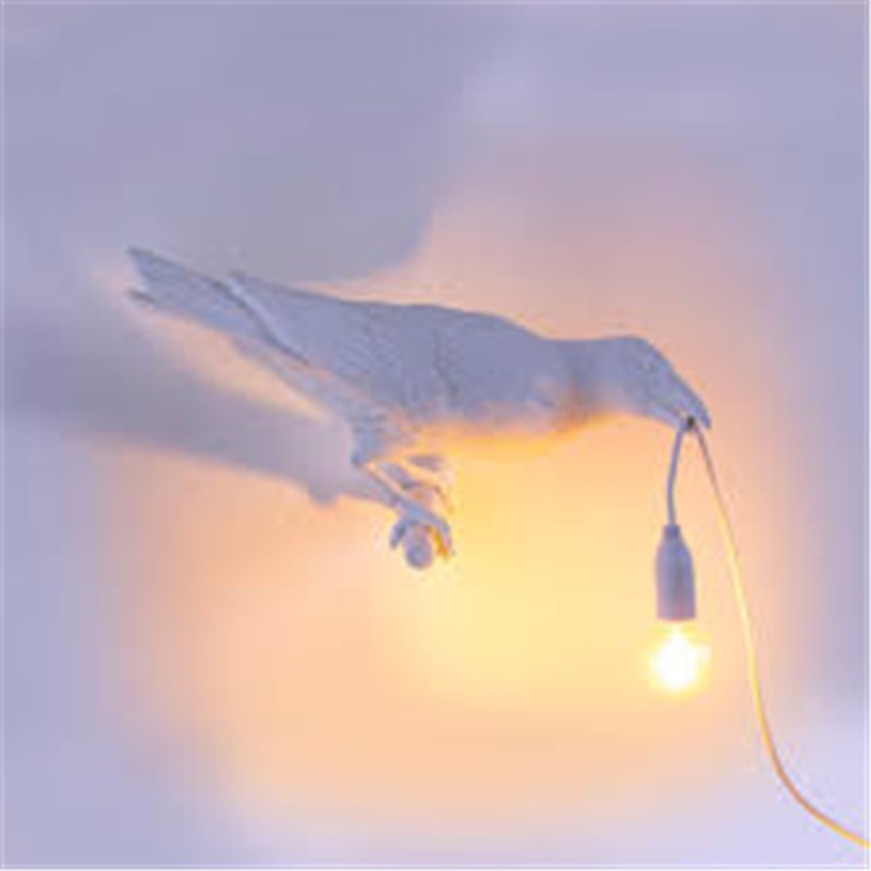 SELETTI Vogel lamp Links Indoor Wit