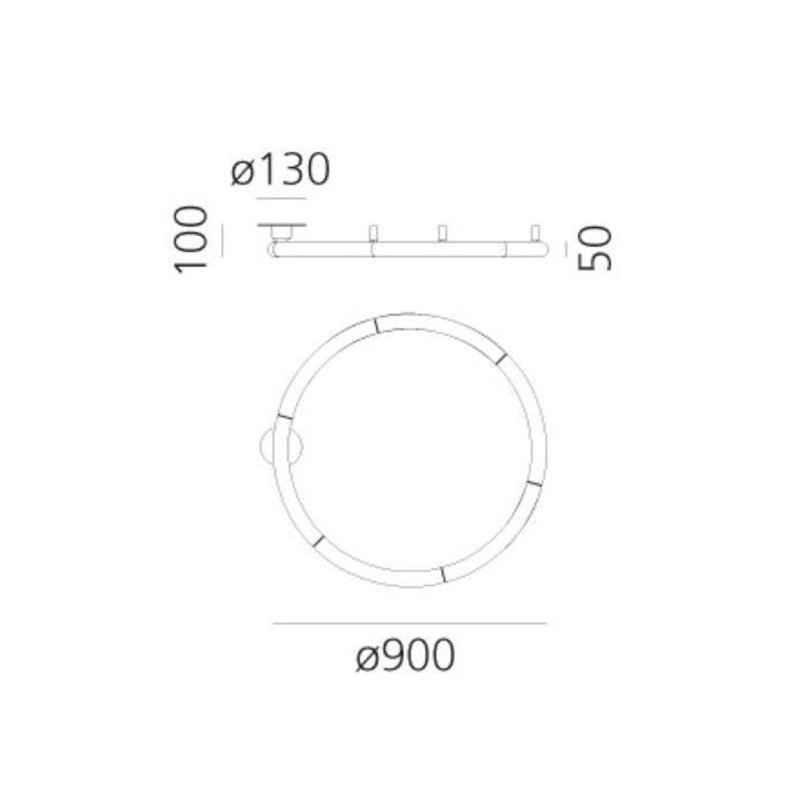 Artemide Alphabet Of Light Circular Ø90 SEMI-RECESSED Wandlamp