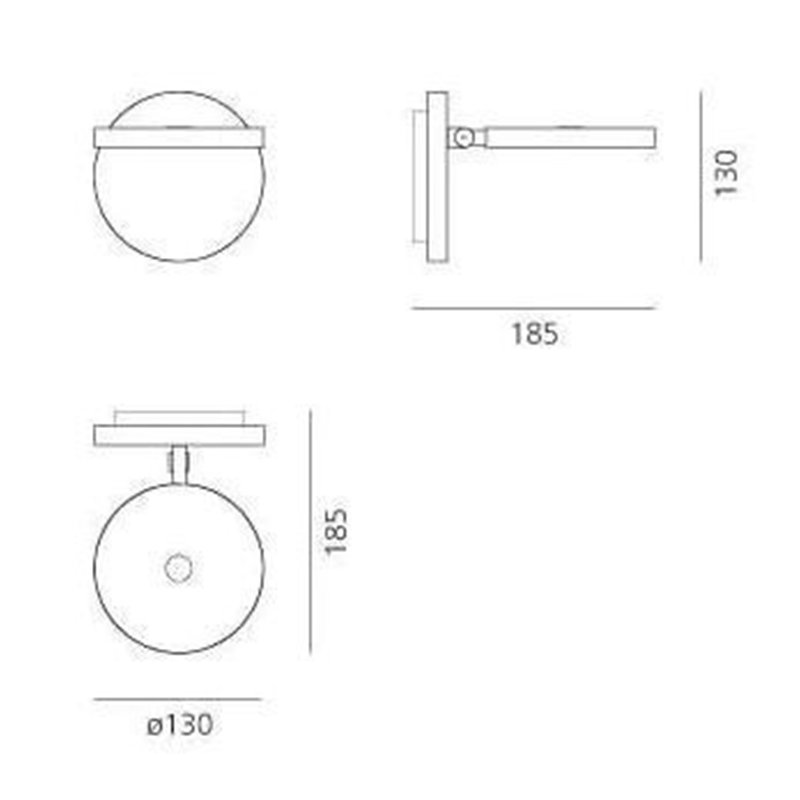 Artemide Demetra Faretto with switch 3000k Wandlamp