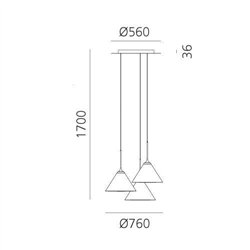 Artemide Look At Me 35 suspended lamp 3st