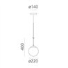 Artemide nh 22 suspended lamp