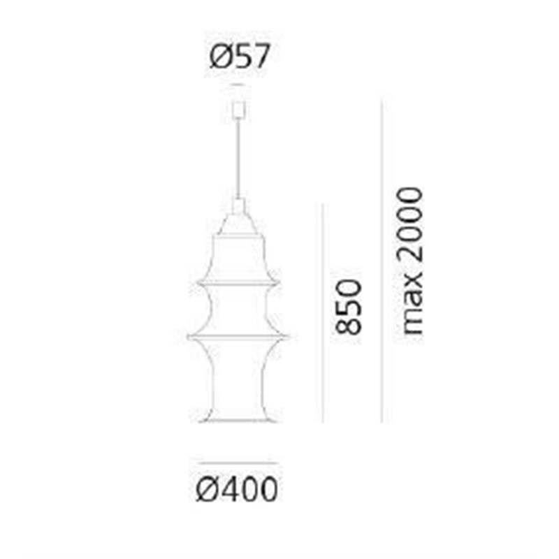 Artemide freproof fabric 85 + metal hoops inox