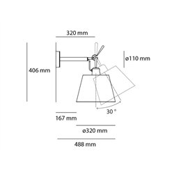 Artemide Tolomeo Diffusore 24 Wall Body