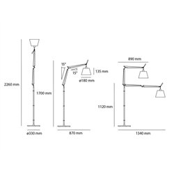Artemide Tolomeo body with diffuser