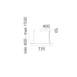 Artemide Discovery Space Rectangular White Violet Integralis suspension lamp