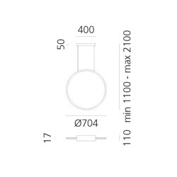 Artemide Discovery Vertical 100 White Violet Integralis Suspension suspension lamp