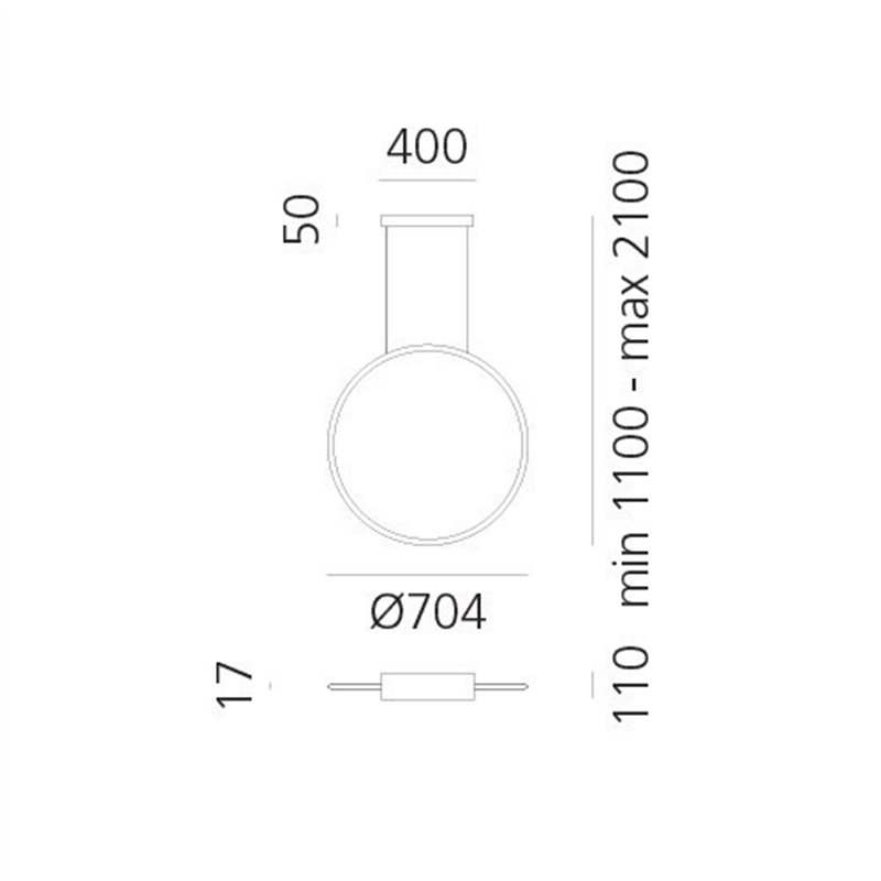Artemide Discovery Vertical 100 White Violet Integralis Suspension hanglamp