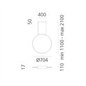 Artemide Discovery Vertical 70 White Violet Integralis Suspension hanglamp