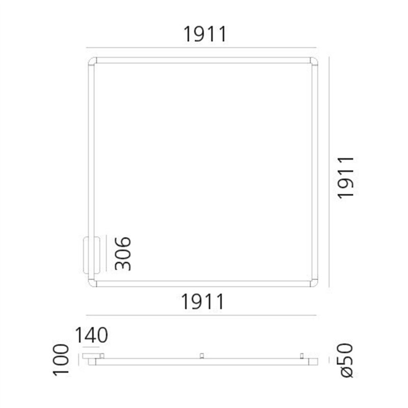 Artemide Alphabet Of Light Square 180 Wall/Ceiling Plafondlamp / Wandlamp