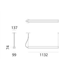 Artemide Dreispitz - 2 Diffused Emission - 120 - Horizontal  suspension lamp