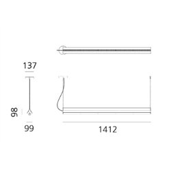Artemide Dreispitz - 1 Controlled Emission - 150 - Horizontal  suspension lamp