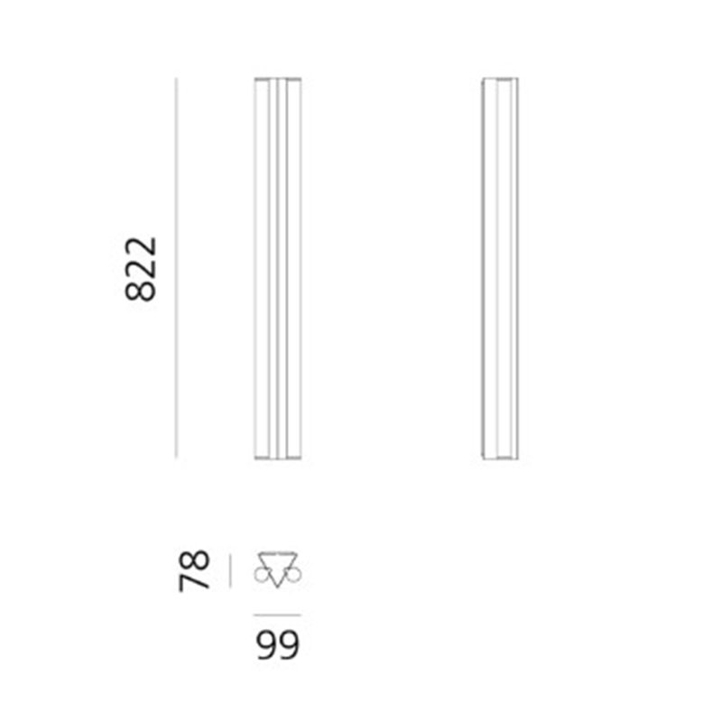 Artemide Dreispitz - 2 Diffused Emission - 90 plafondlamp / wandlamp