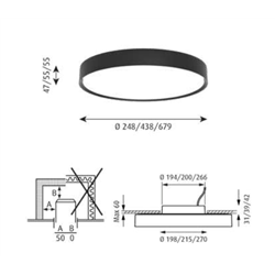 Louis Poulsen Lp Slim Round Semi Recessed ⌀440 Ceiling Lamp