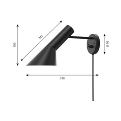 Louis Poulsen Aj Wall With cord / With switch Lamp