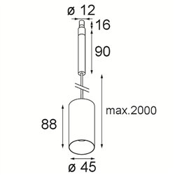 Modular Minude 45 suspension jack LED Suspension lamp - Black - Outlet