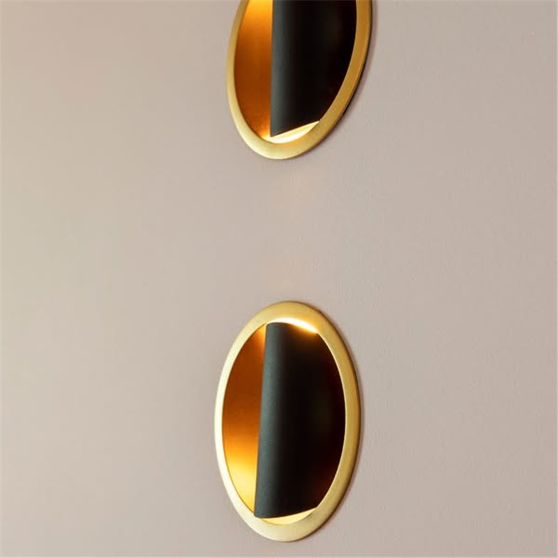 Modular Hollow 125 LED GE Inbouwlamp - 2700K - Zwart + Goud - Outlet