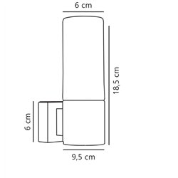Nordlux Tangens Up 18 [IP44] wall lamp