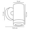Nordlux Birk Down [IP44] wall lamp - Outdoor