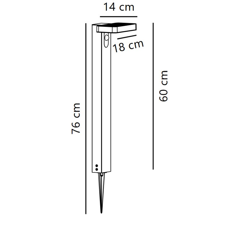 Nordlux Rica 60 Solar Rechthoek Sensor [IP44] Tuinpaal - Outdoor