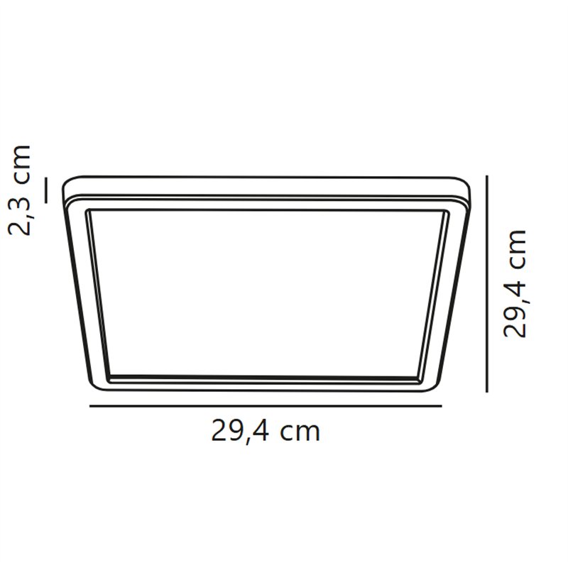 Nordlux Oja vierkant 29 3-step 3000/4000K Plafondlamp