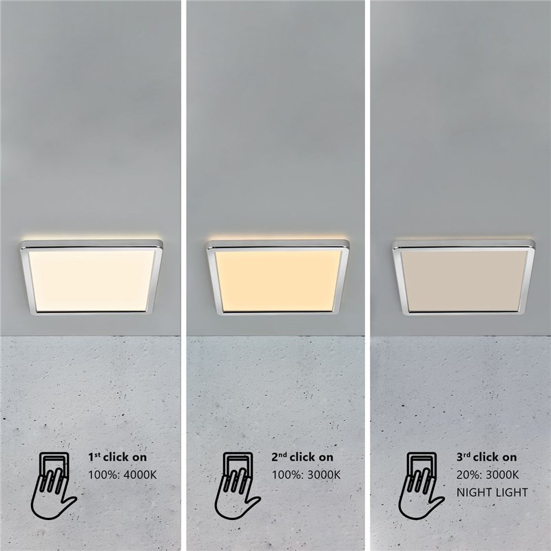 Nordlux Oja vierkant 29 3-step 3000/4000K Plafondlamp