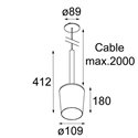 Modular Tulip blossom (power feed recessed) E27 Hanglamp