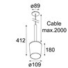 Modular Tulip blossom (power feed recessed) E27 Suspension lamp