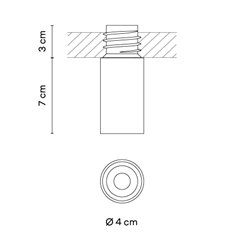 Vibia Bind solo Downlight Ø 4 cm x 7 cm Medium - 6664 recessed spot