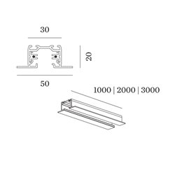 Wever & Ducré 1-phase track | recessed Track Profile 2m