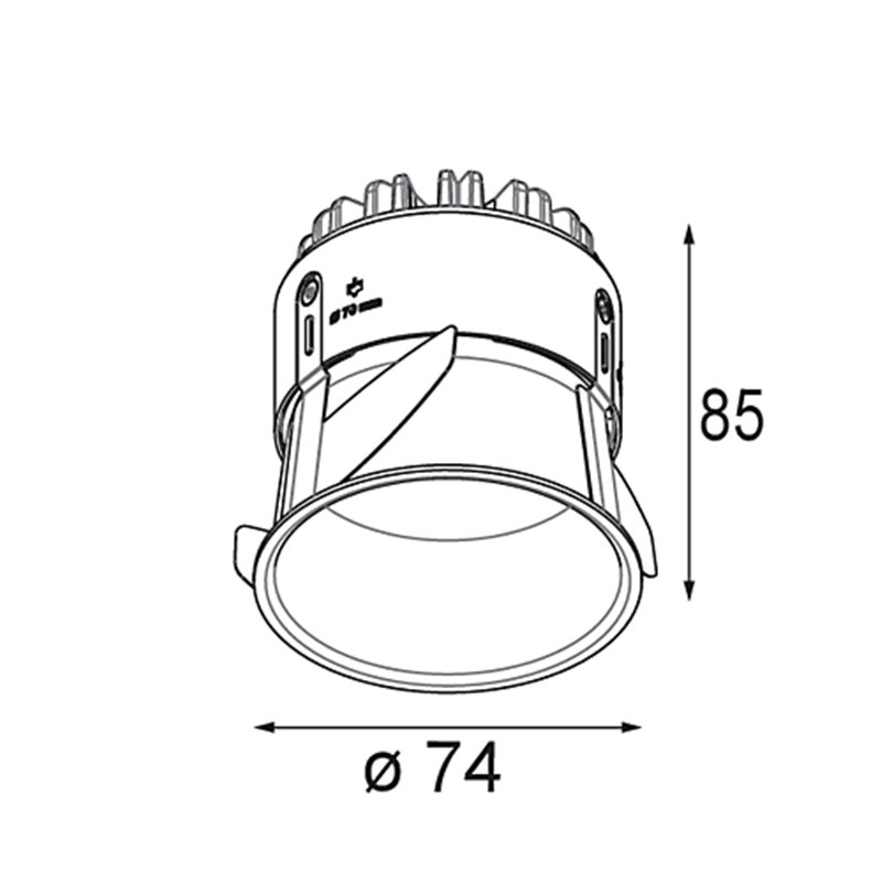 Modular Thimble Recessed 74 1x IP55 LED Inbouwspot