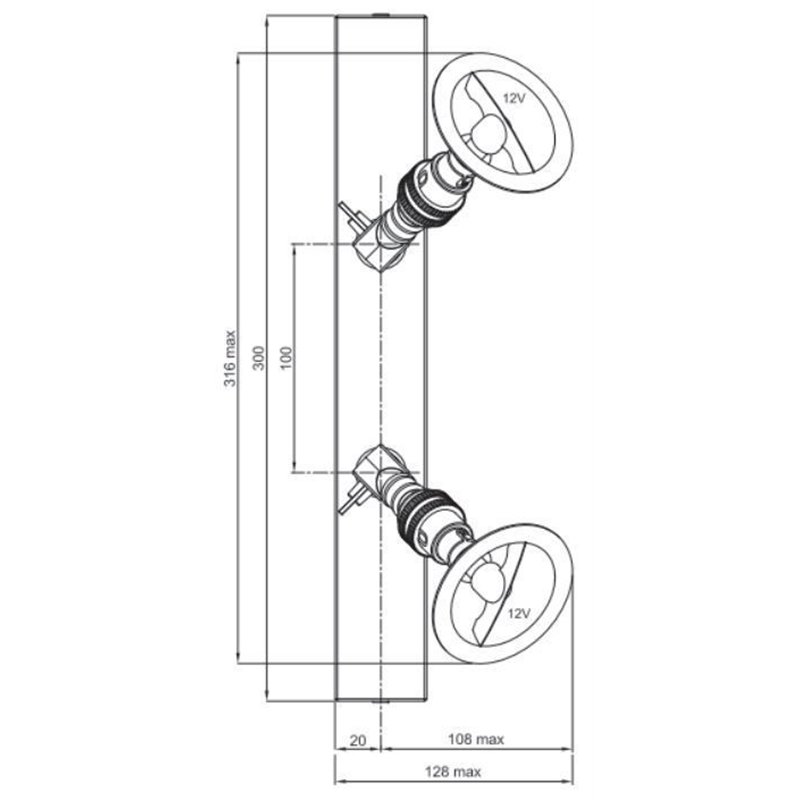 Tekna NAUTIC LILLEY SPOT ON RAIL 2 - LED (300MM) Plafondlamp